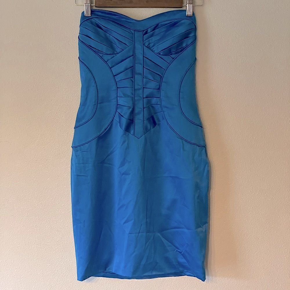 New! Arden B fitted Blue Strapless Dress. Size Small.
